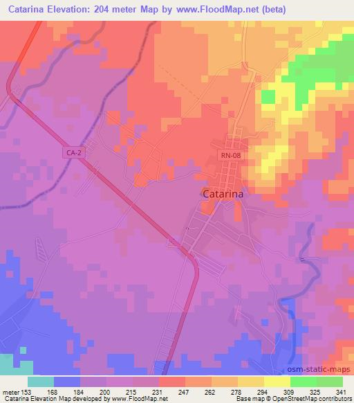 Catarina,Guatemala Elevation Map