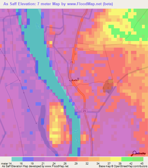 As Saff,Egypt Elevation Map