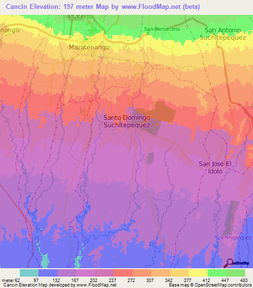 Cancin,Guatemala Elevation Map