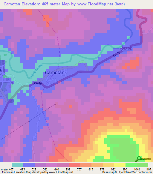 Camotan,Guatemala Elevation Map