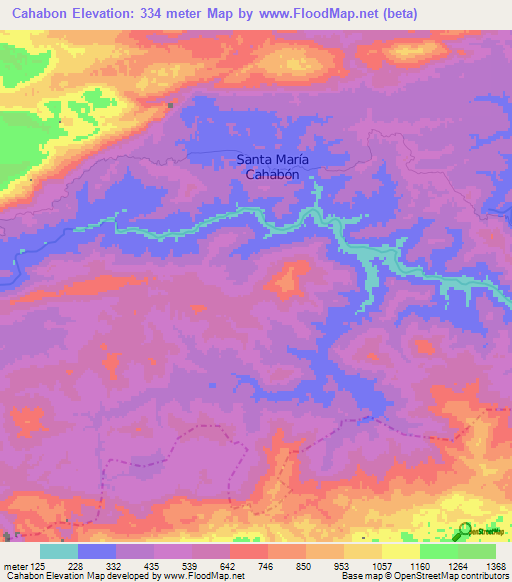 Cahabon,Guatemala Elevation Map