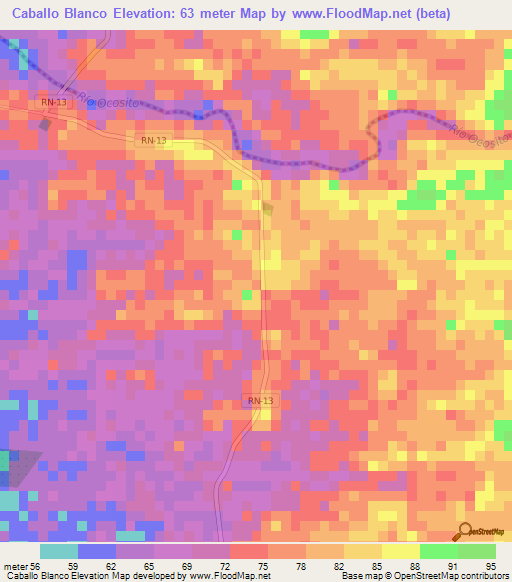 Caballo Blanco,Guatemala Elevation Map