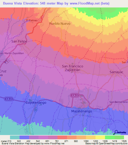 Buena Vista,Guatemala Elevation Map