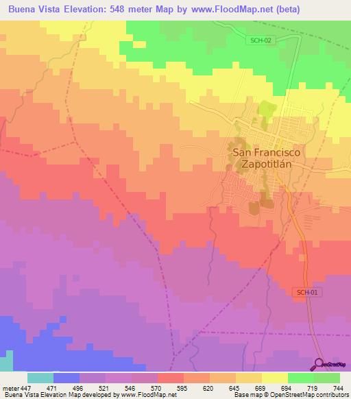 Buena Vista,Guatemala Elevation Map