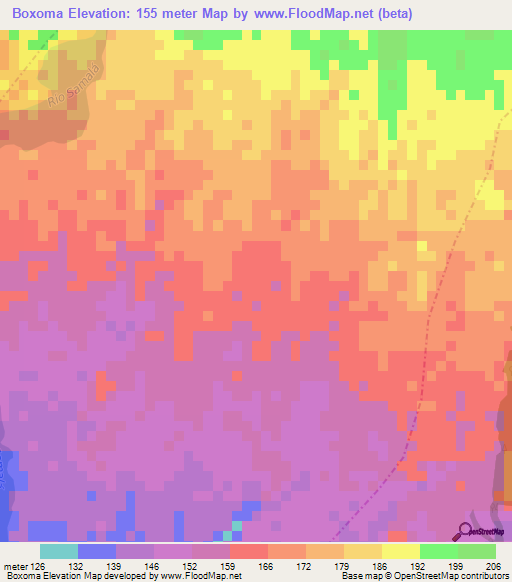 Boxoma,Guatemala Elevation Map