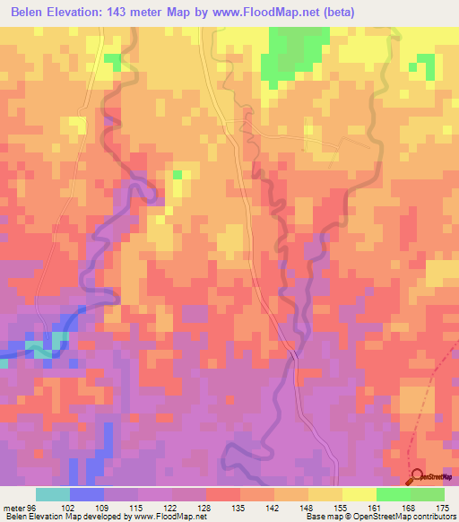 Belen,Guatemala Elevation Map