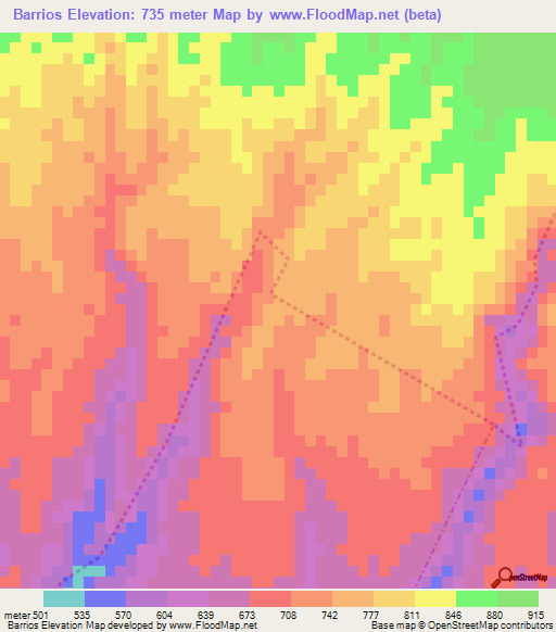 Barrios,Guatemala Elevation Map