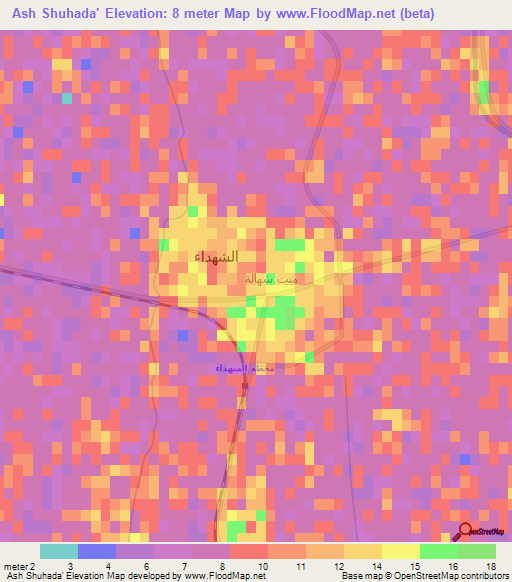 Ash Shuhada',Egypt Elevation Map