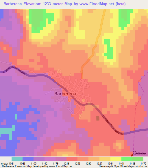 Barberena,Guatemala Elevation Map