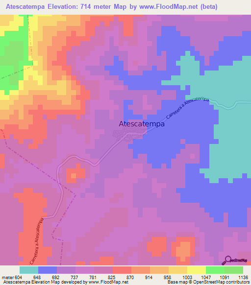 Atescatempa,Guatemala Elevation Map