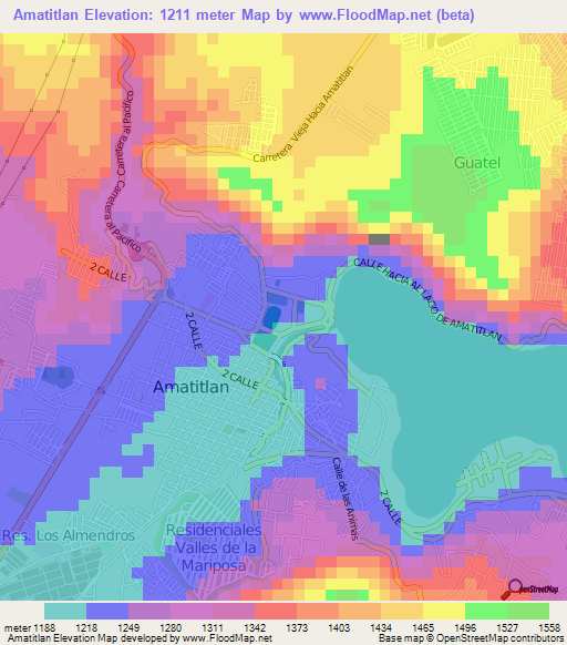 Amatitlan,Guatemala Elevation Map