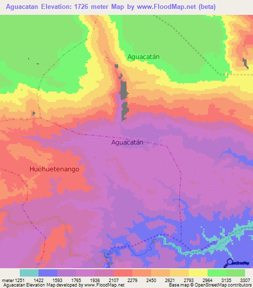 Aguacatan,Guatemala Elevation Map