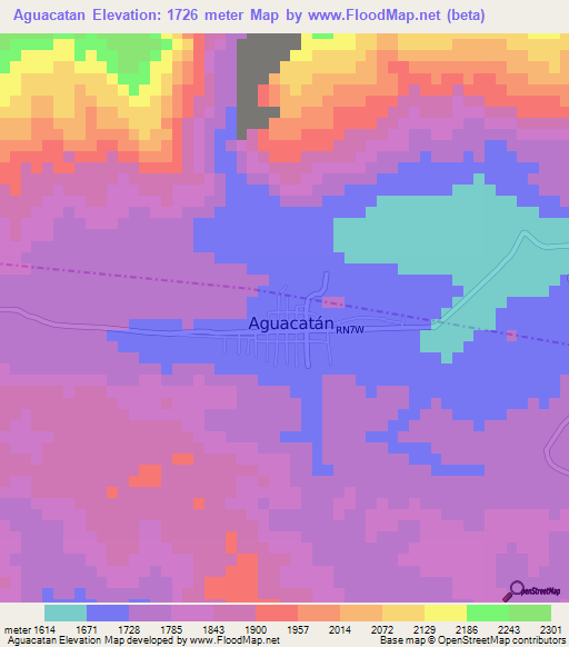 Aguacatan,Guatemala Elevation Map