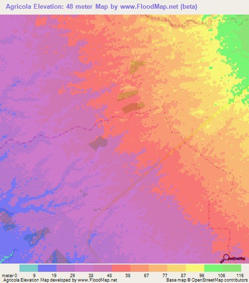 Agricola,Guatemala Elevation Map