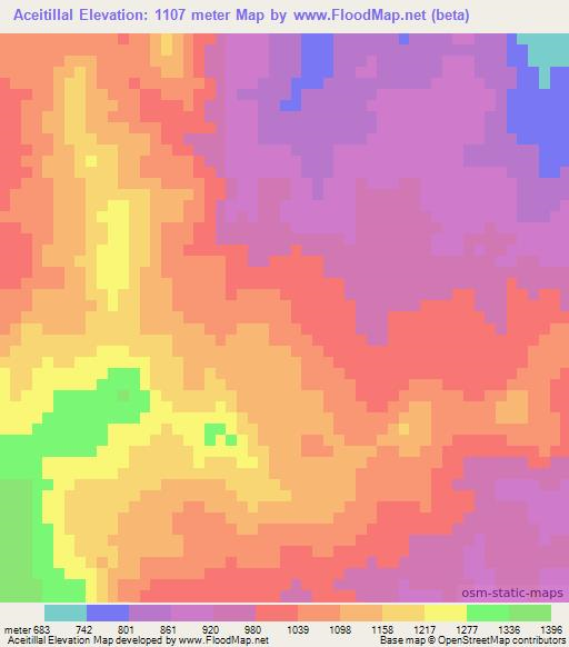 Aceitillal,Guatemala Elevation Map