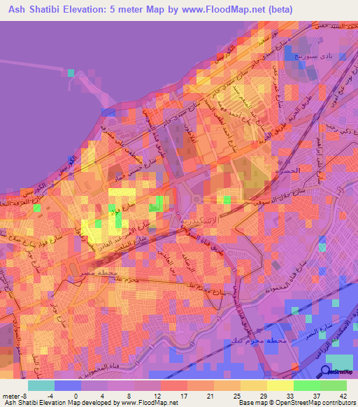 Ash Shatibi,Egypt Elevation Map