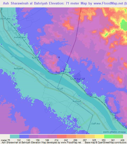 Ash Sharawinah al Bahriyah,Egypt Elevation Map