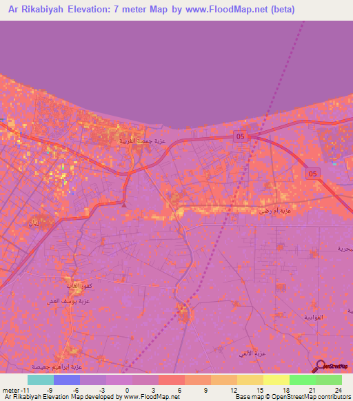Ar Rikabiyah,Egypt Elevation Map
