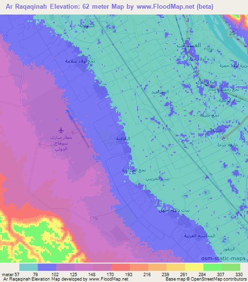 Ar Raqaqinah,Egypt Elevation Map