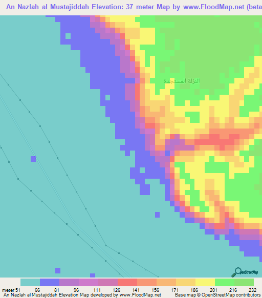 An Nazlah al Mustajiddah,Egypt Elevation Map