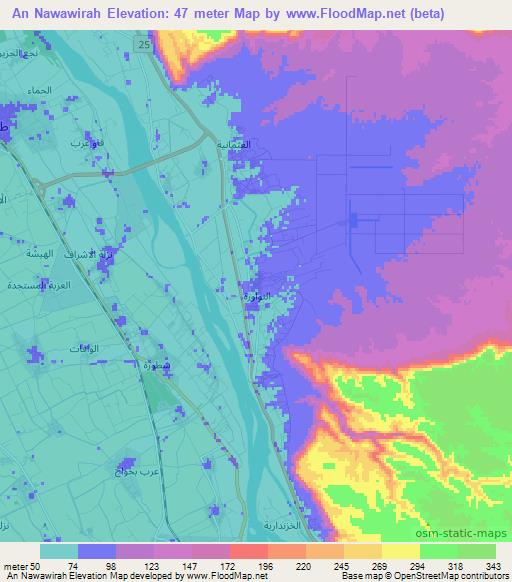 An Nawawirah,Egypt Elevation Map