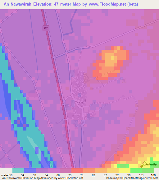 An Nawawirah,Egypt Elevation Map