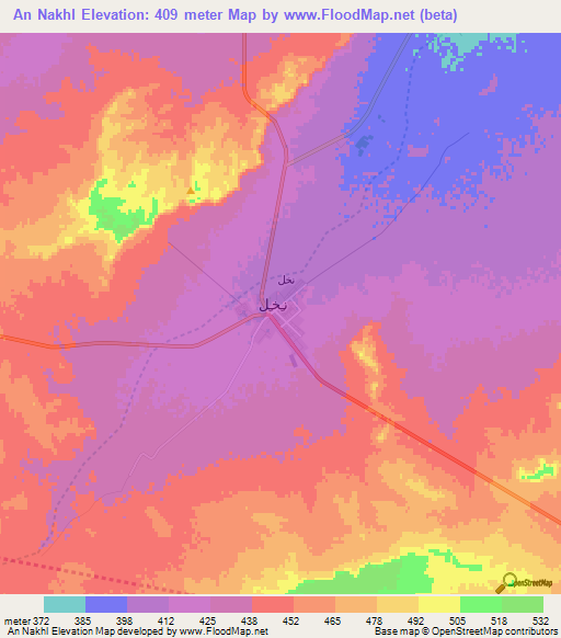 An Nakhl,Egypt Elevation Map