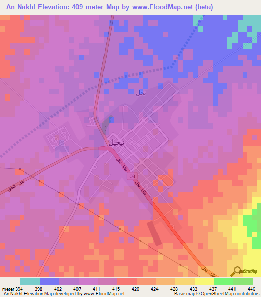 An Nakhl,Egypt Elevation Map