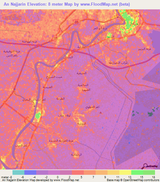 An Najjarin,Egypt Elevation Map