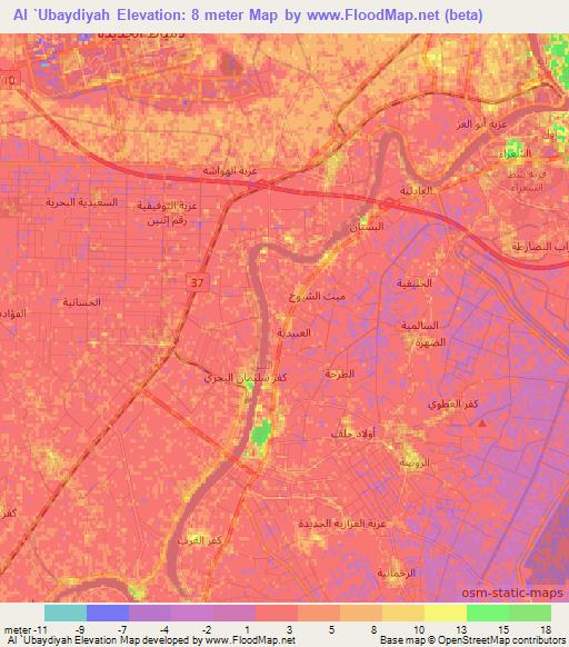 Al `Ubaydiyah,Egypt Elevation Map