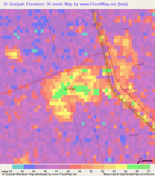 Al Qusiyah,Egypt Elevation Map