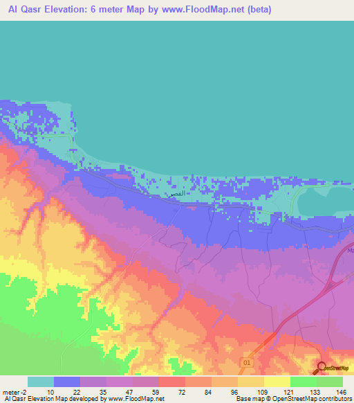 Al Qasr,Egypt Elevation Map