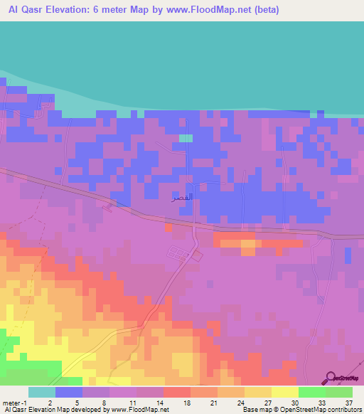 Al Qasr,Egypt Elevation Map