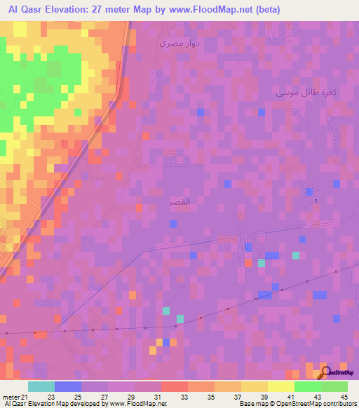 Al Qasr,Egypt Elevation Map