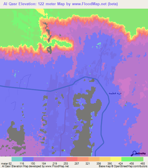 Al Qasr,Egypt Elevation Map