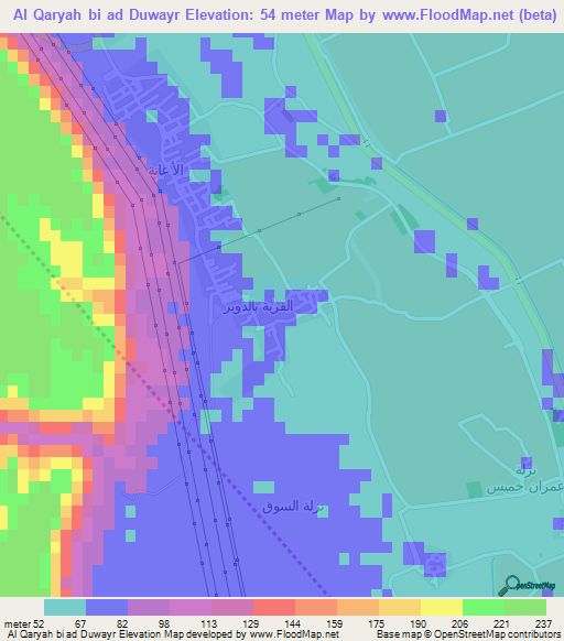 Al Qaryah bi ad Duwayr,Egypt Elevation Map