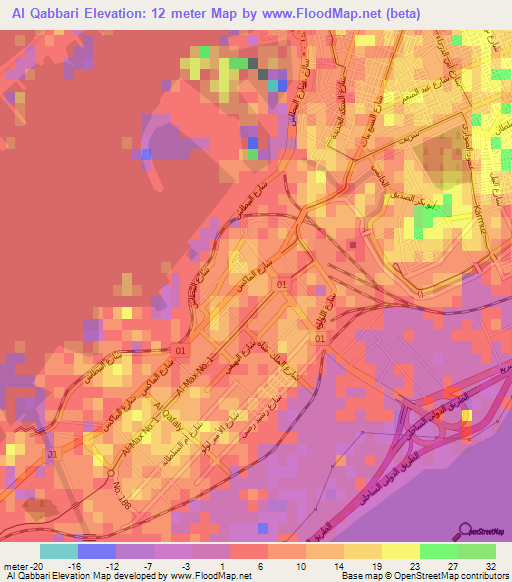 Al Qabbari,Egypt Elevation Map