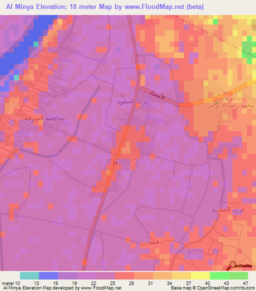 Al Minya,Egypt Elevation Map