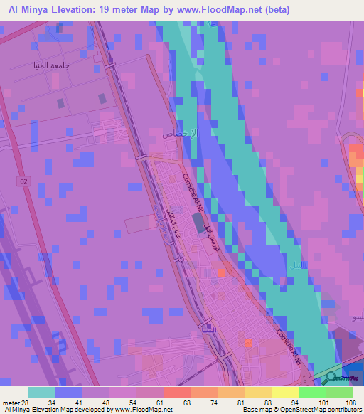 Al Minya,Egypt Elevation Map