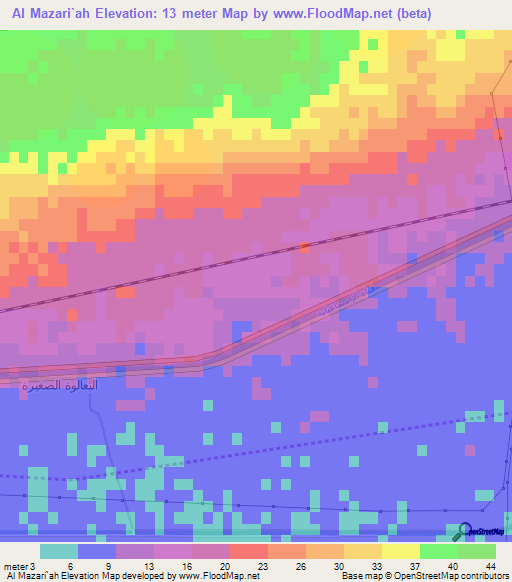 Al Mazari`ah,Egypt Elevation Map