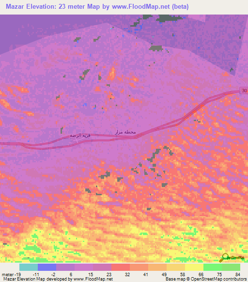 Mazar,Egypt Elevation Map