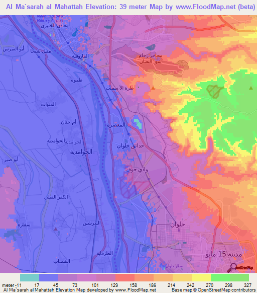 Al Ma`sarah al Mahattah,Egypt Elevation Map