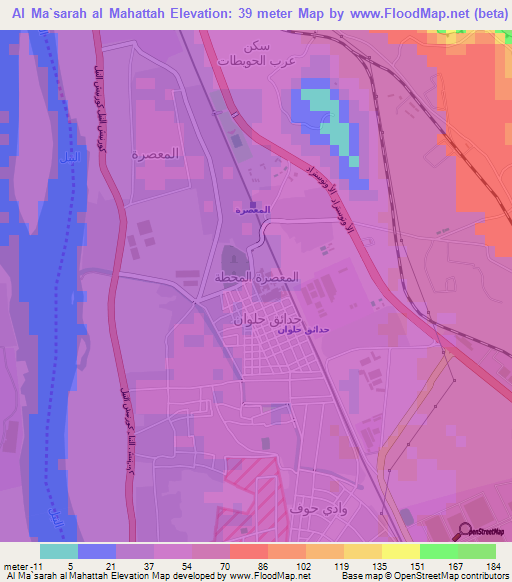 Al Ma`sarah al Mahattah,Egypt Elevation Map