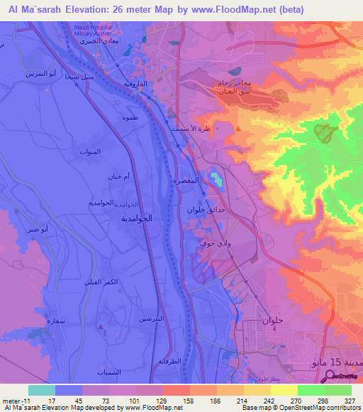 Al Ma`sarah,Egypt Elevation Map