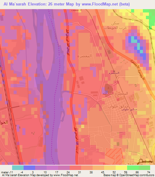 Al Ma`sarah,Egypt Elevation Map