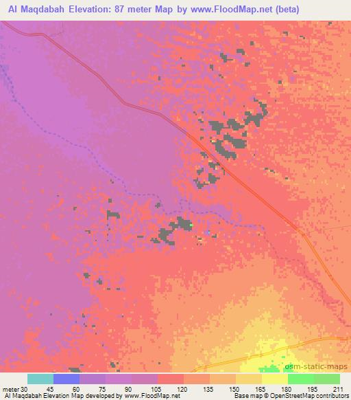 Al Maqdabah,Egypt Elevation Map