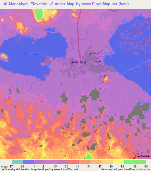 Al Manshiyah,Egypt Elevation Map