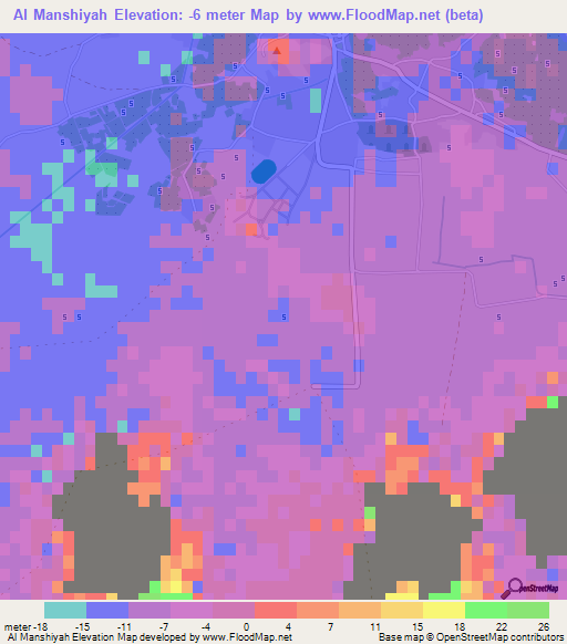 Al Manshiyah,Egypt Elevation Map