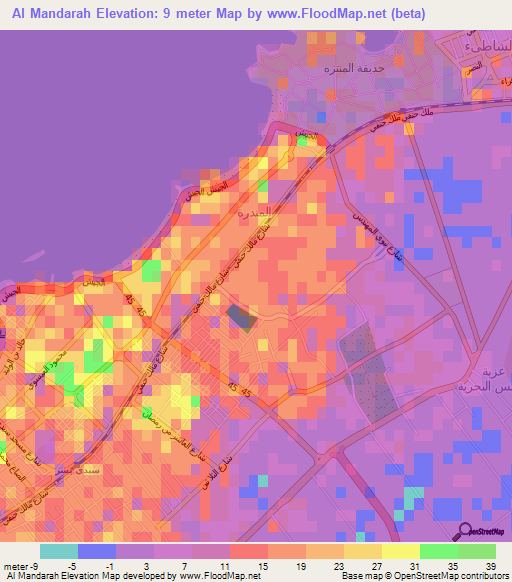 Al Mandarah,Egypt Elevation Map