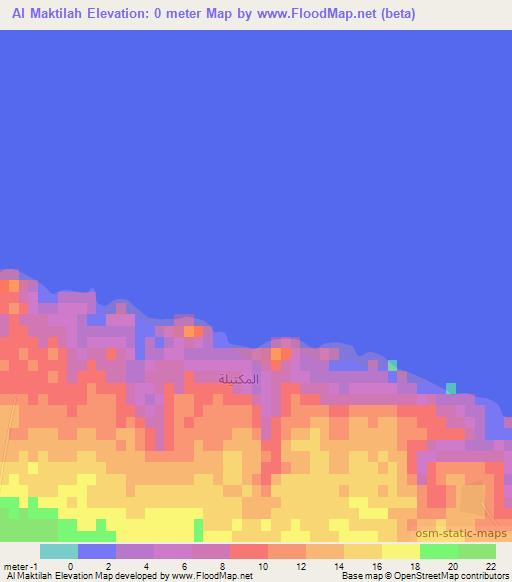 Al Maktilah,Egypt Elevation Map